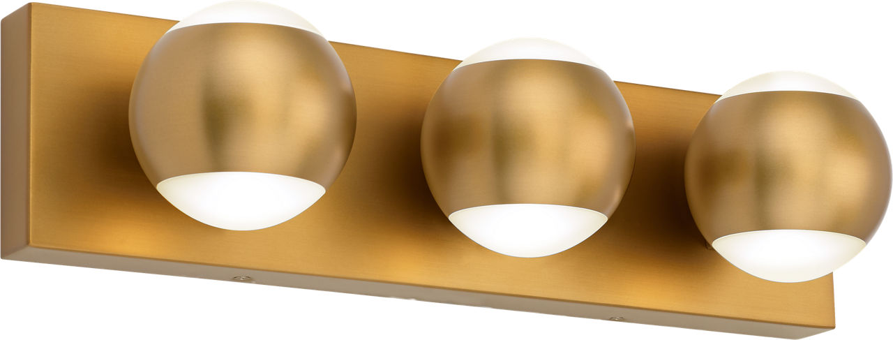 Oko 3-Light Bath 3 Light Aged Brass LED 3000K 90 CRI90 cri 3000k 120v