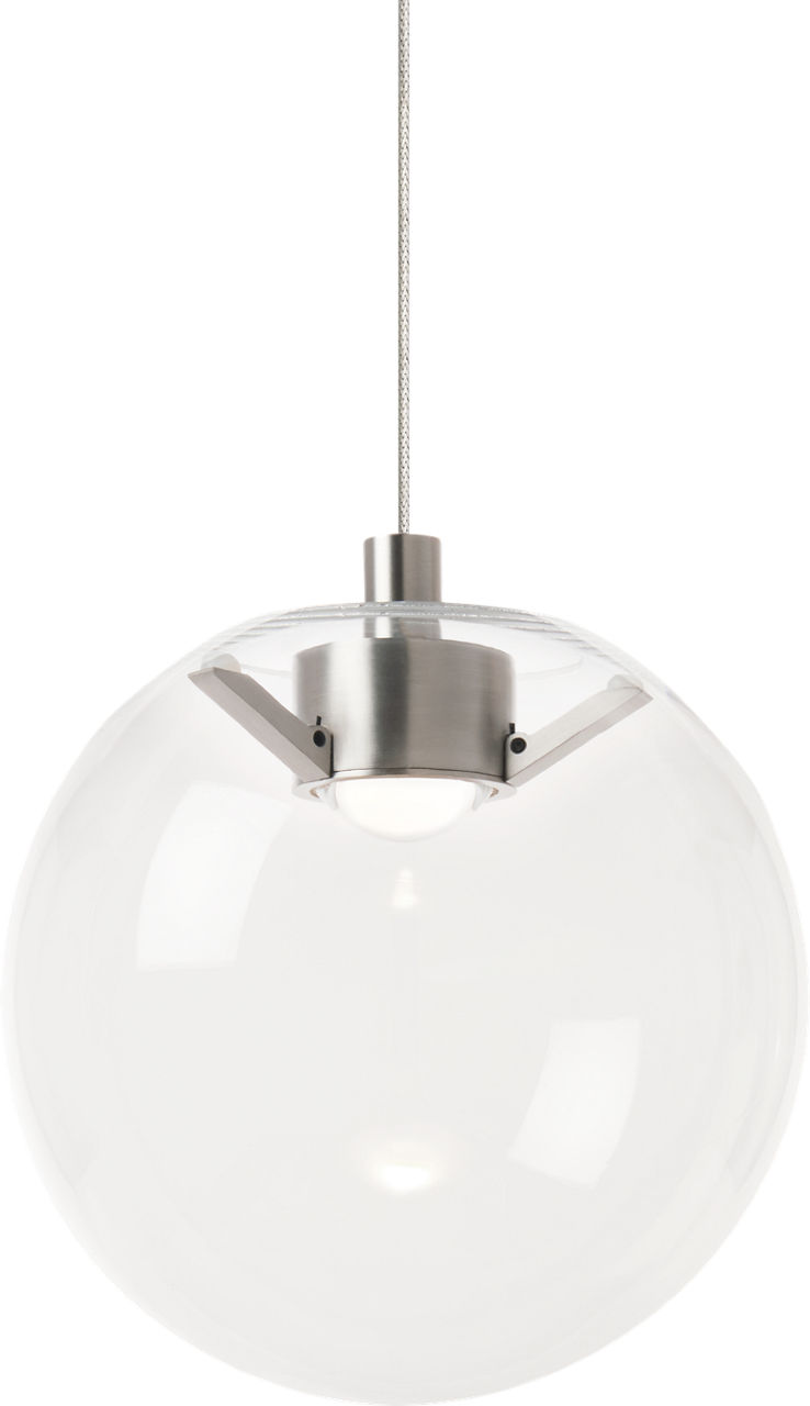 Palona Mini Pendant in Satin Nickel with Clear Glass Monopoint Bulb(s) Included