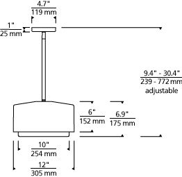 Roton 18 Outdoor Pendant Black 2700K 90 CRI