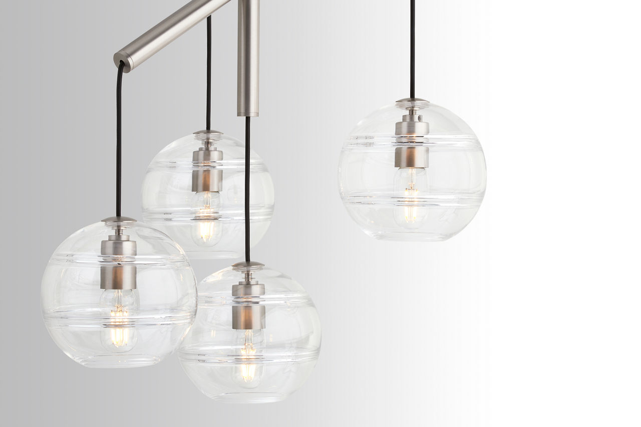 Sedona Single Chandelier Single Clear Satin Nickel Bulb Not Included