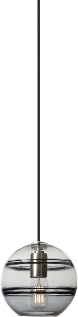 Sedona Medium Pendant Transparent Smoke Satin Nickel T14 LED 90 CRI 2700K 120V