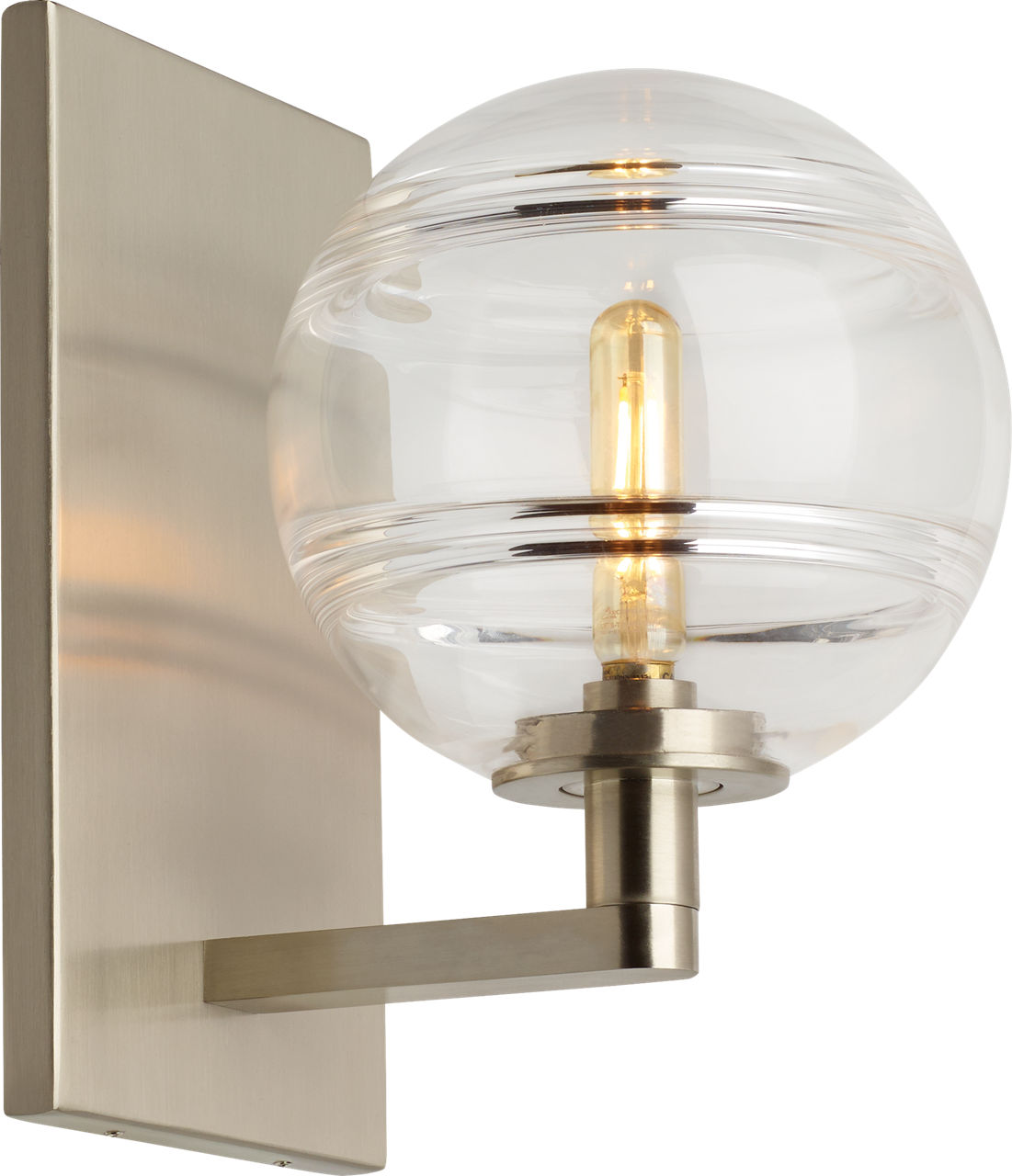 Sedona Wall Clear Satin Nickel Bulb Not Included