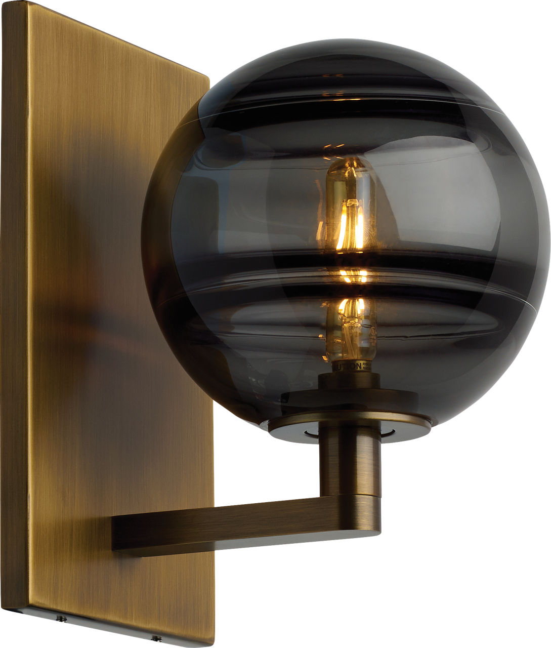 Sedona Wall Transparent Smoke Aged Brass Bulb Not Included