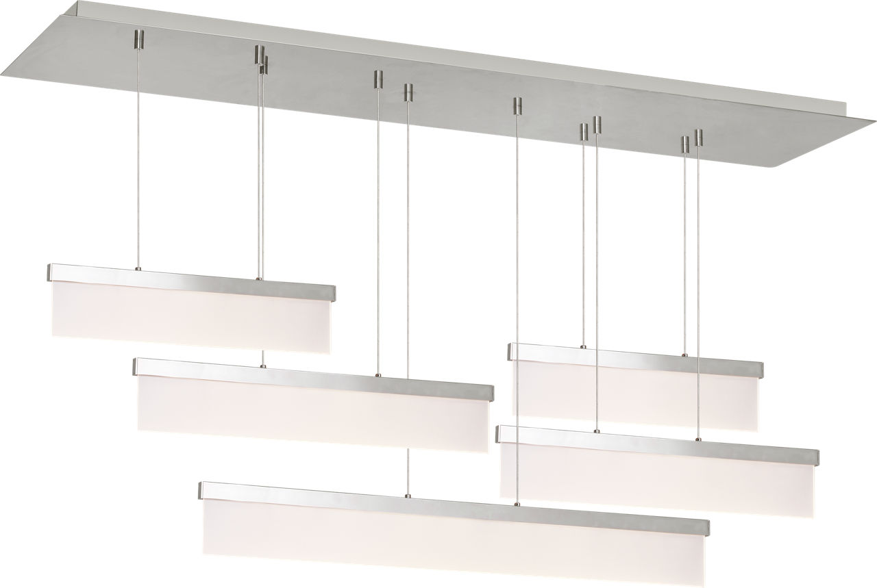 Sweep Linear Chandelier polished nickel 3000K 90 CRI integrated led 90 cri 3000k 120v
