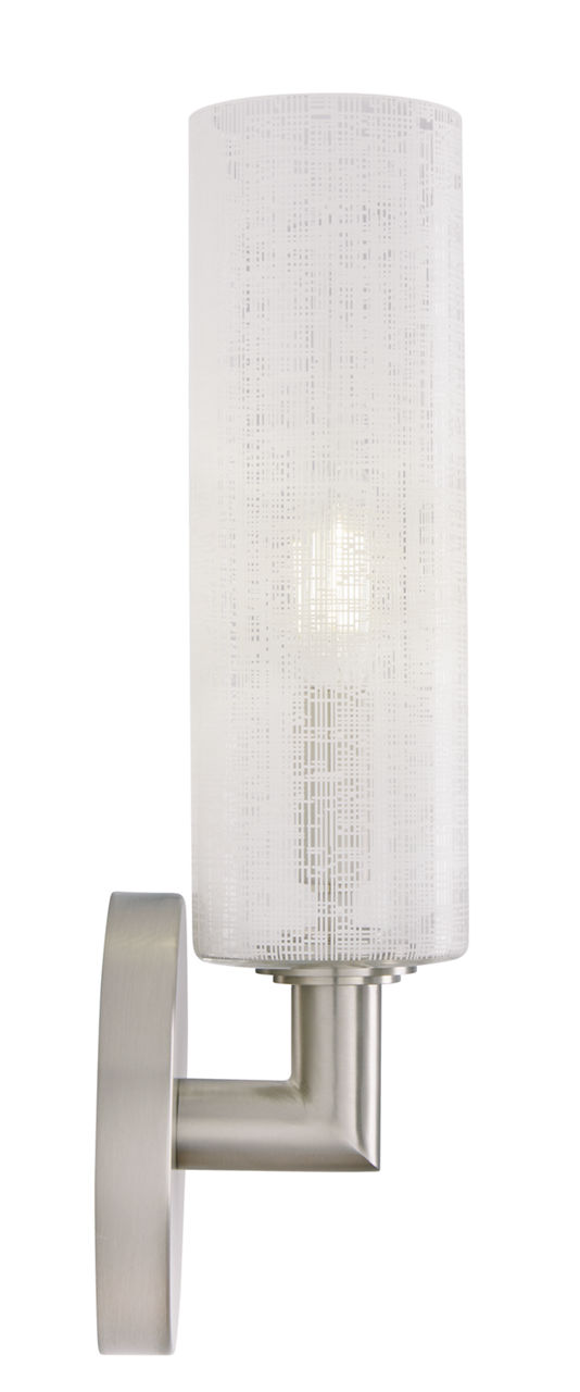 Vetra Wall Linen Satin Nickel Bulb Not Included