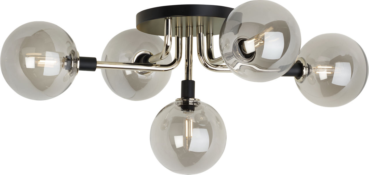 Viaggio Flush Mount Smoke/Polished Nickel Bulb Not Included