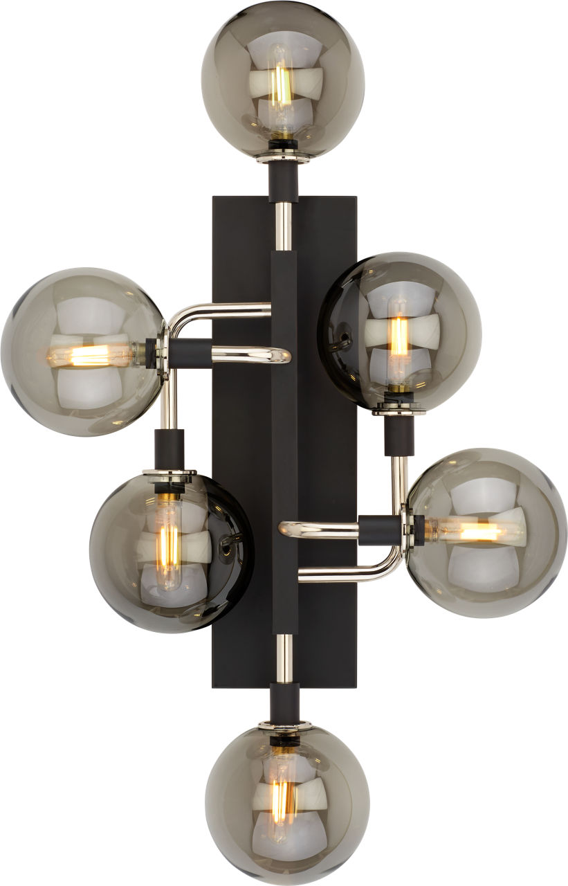 Viaggio Wall Smoke/Polished Nickel Bulb Not Included