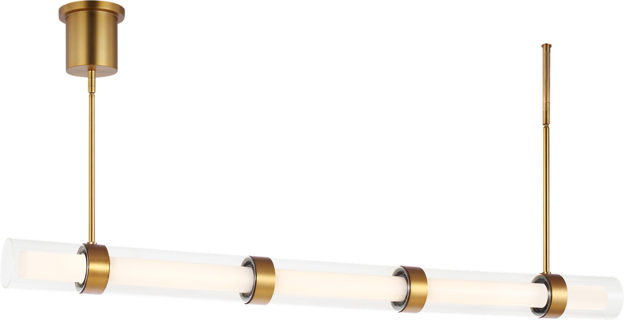 Wit Linear Suspension 7 Glass Aged Brass 3000K 90 CRI integrated led 90 cri 3000k 120-277v unv (t24)