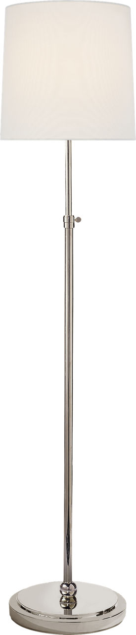 Bryant Floor Lamp in Polished Nickel with Linen Shade