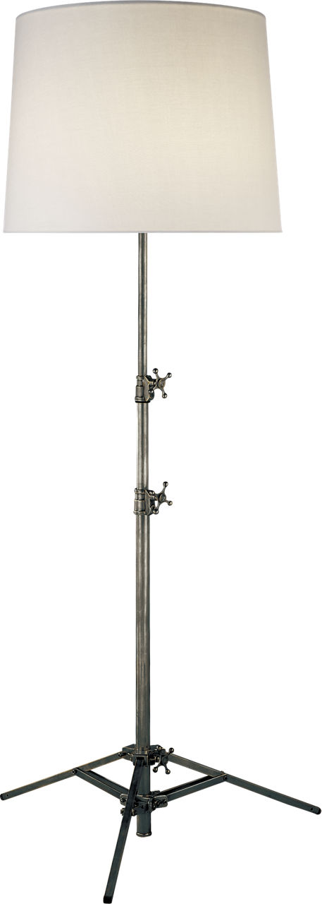 Studio Floor Lamp in Bronze with Linen Shade