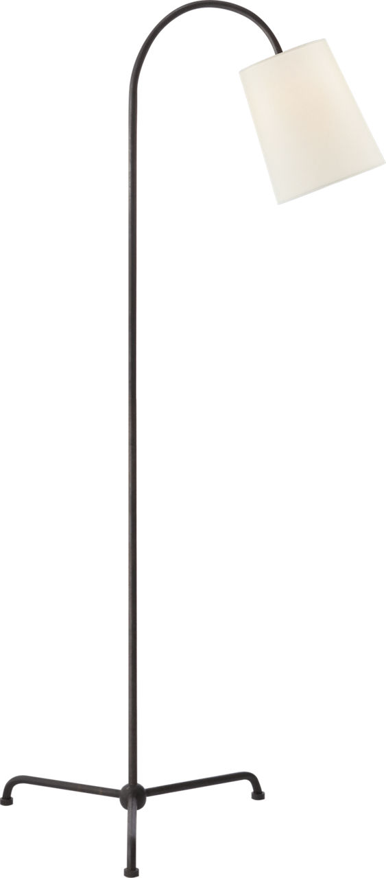 Mia Floor Lamp in Aged Iron with Linen Shade