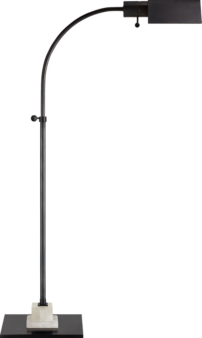 Eton Small Pharmacy Floor Lamp in Bronze and Alabaster