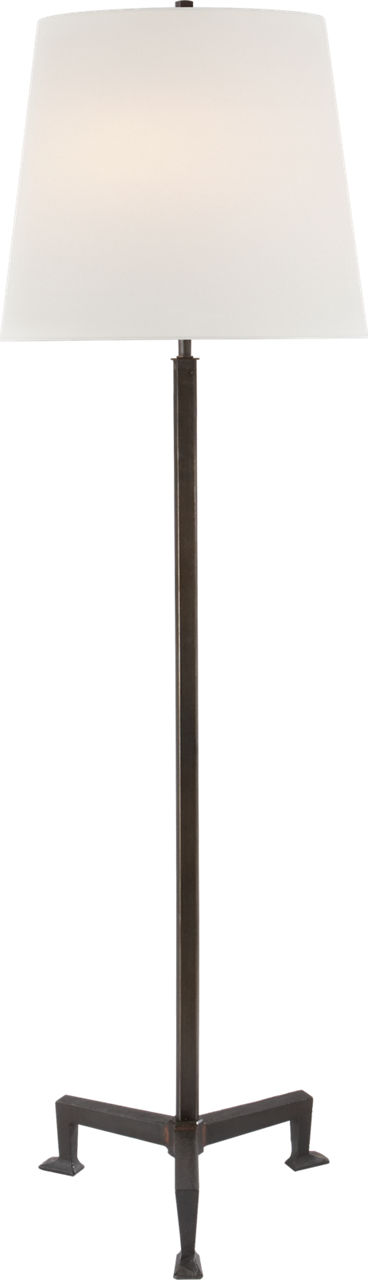 Parish Floor Lamp in Aged Iron with Linen Shade