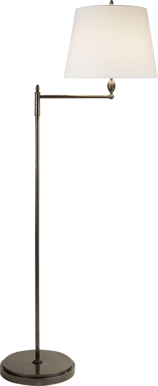 Paulo Floor Light in Bronze with Linen Shade