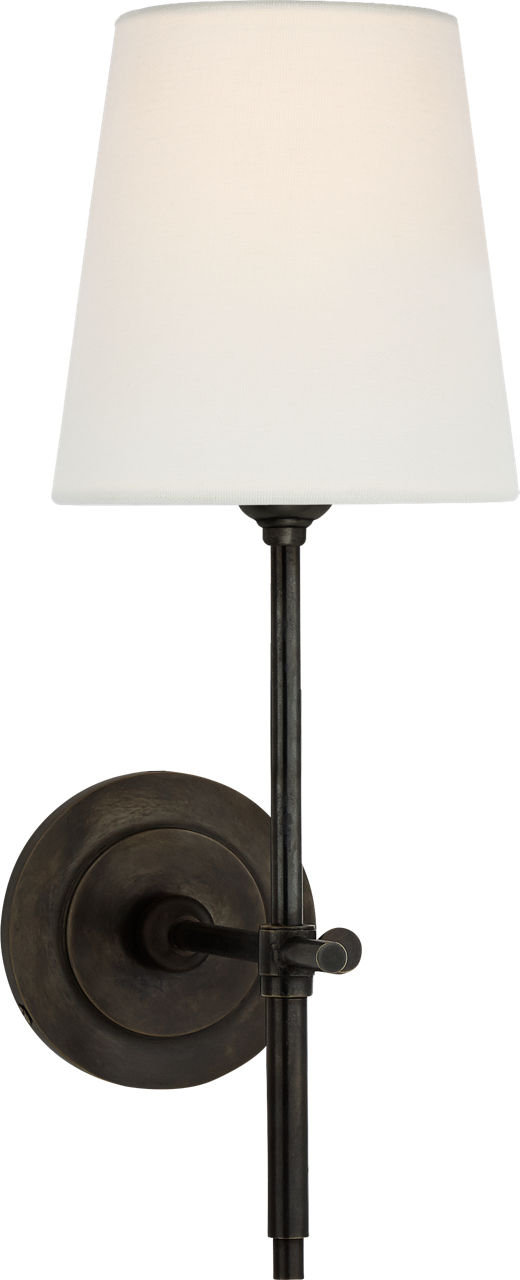 Bryant Sconce in Bronze with Linen Shade