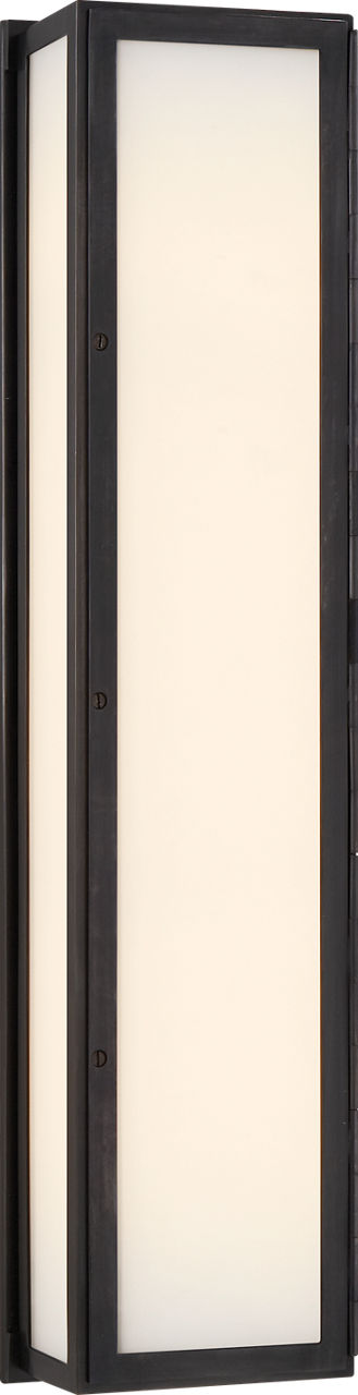 Mercer Long Box Light in Bronze with White Glass