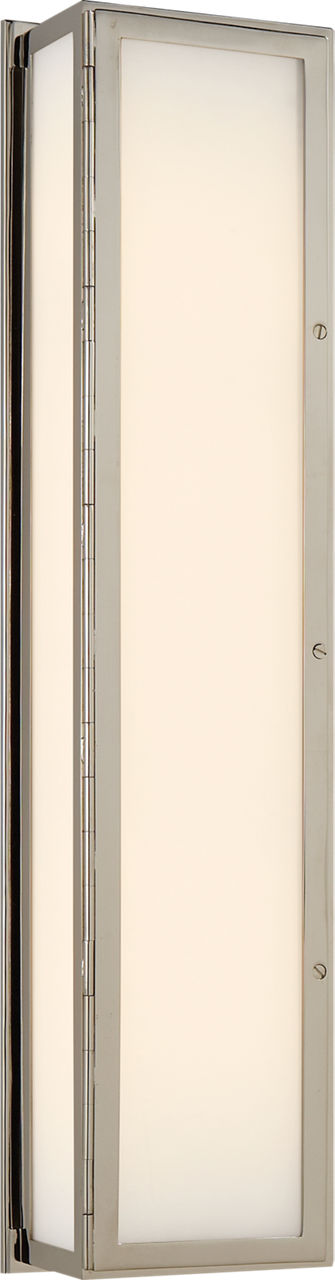 Mercer Long Box Light in Polished Nickel with White Glass