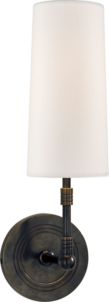 Ziyi Sconce in Bronze with Linen Shade