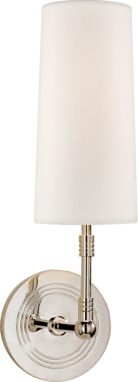 Ziyi Sconce in Polished Nickel with Linen Shade