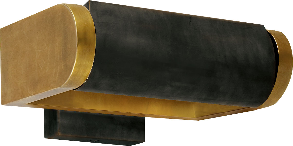 David 7" Art Light in Hand-Rubbed Antique Brass with Bronze Shade
