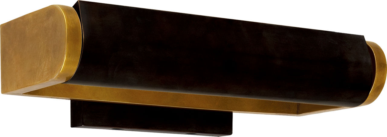 David 12" Art Light in Hand-Rubbed Antique Brass with Bronze Shade