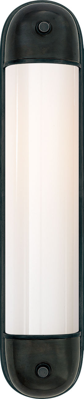 Selecta Long Sconce in Bronze with White Glass