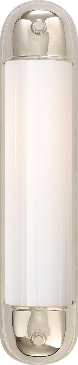 Selecta Long Sconce in Polished Nickel with White Glass