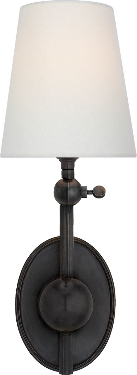 Alton Pivoting Sconce in Bronze with Linen Shade