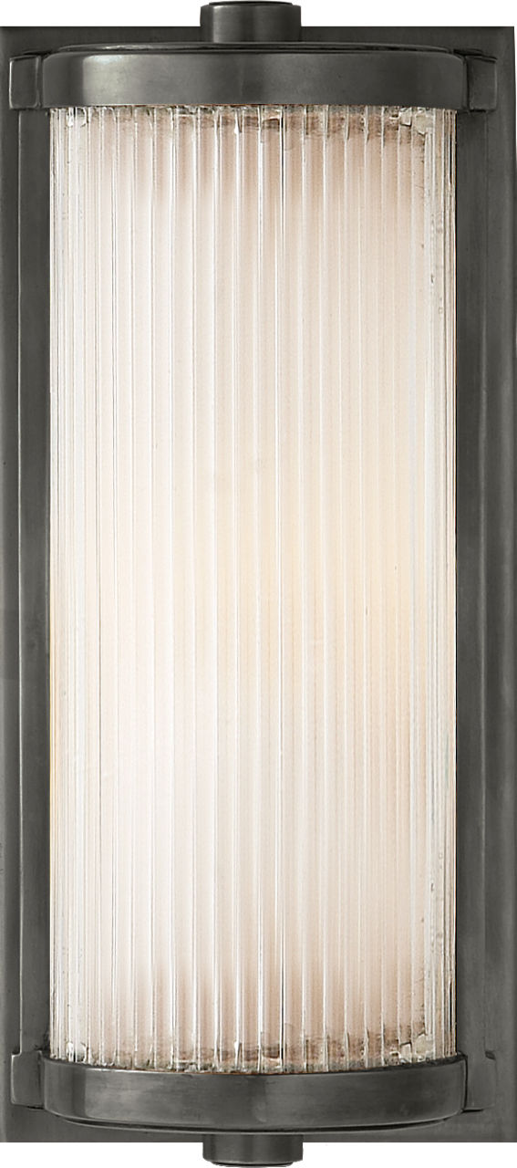 Dresser Short Glass Rod Light in Bronze with Frosted Glass Liner