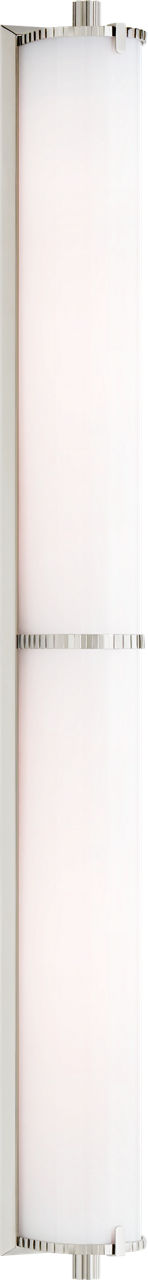 Calliope Over The Mirror Bath Light in Polished Nickel with White Glass