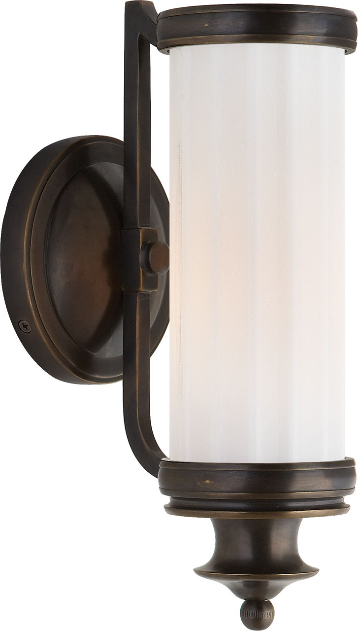 Milton Road Sconce in Bronze with White Glass