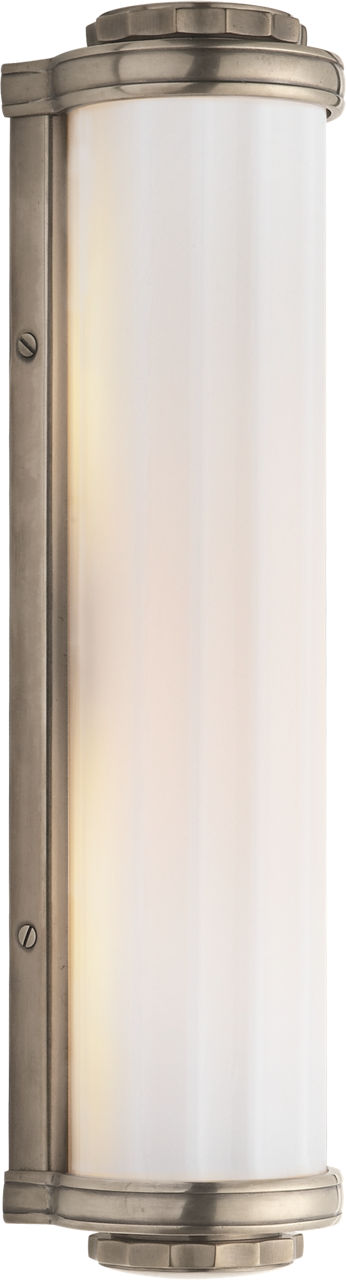 Milton Road Bath Light in Antique Nickel with White Glass