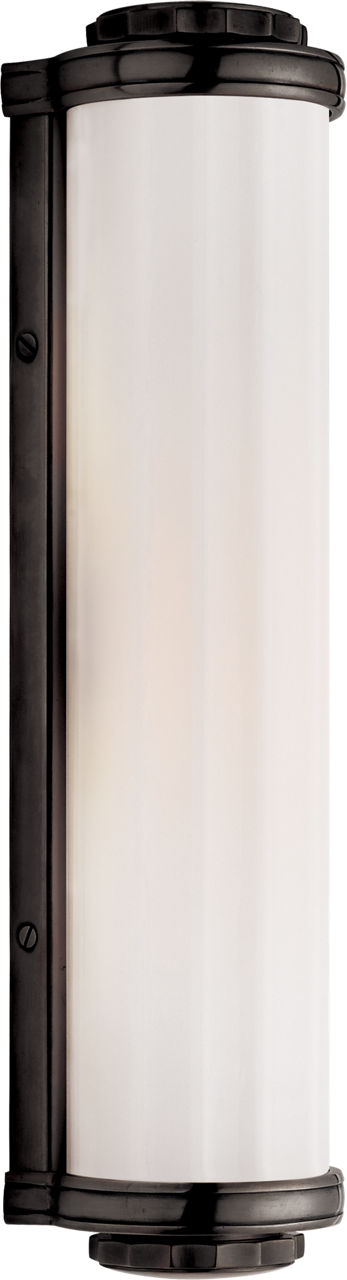 Milton Road Bath Light in Bronze with White Glass