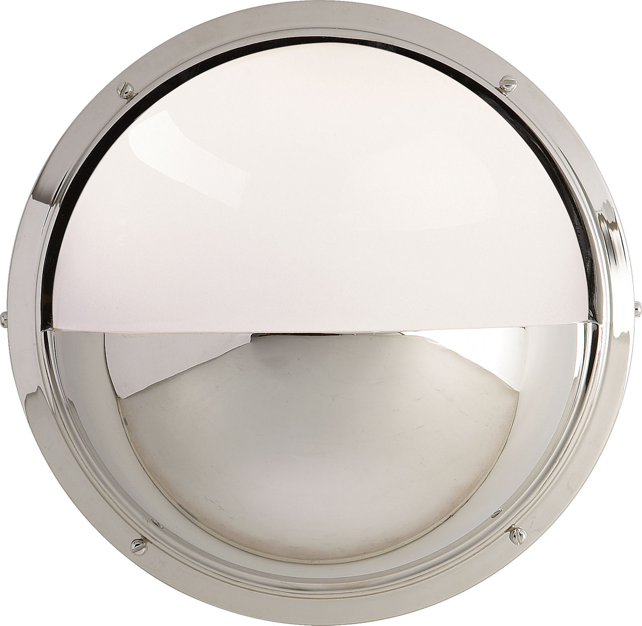 Pelham Moon Light in Polished Nickel with White Glass