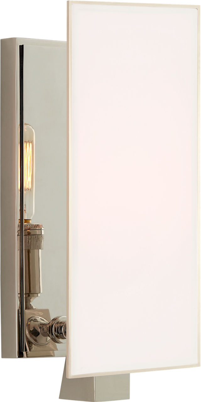 Albertine Petite Sconce in Polished Nickel with White Glass Diffuser