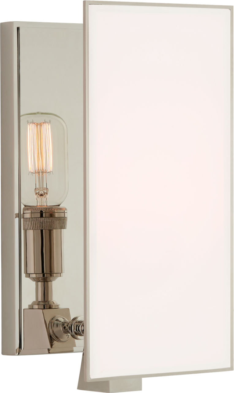 Albertine Small Sconce in Polished Nickel with White Glass Diffuser
