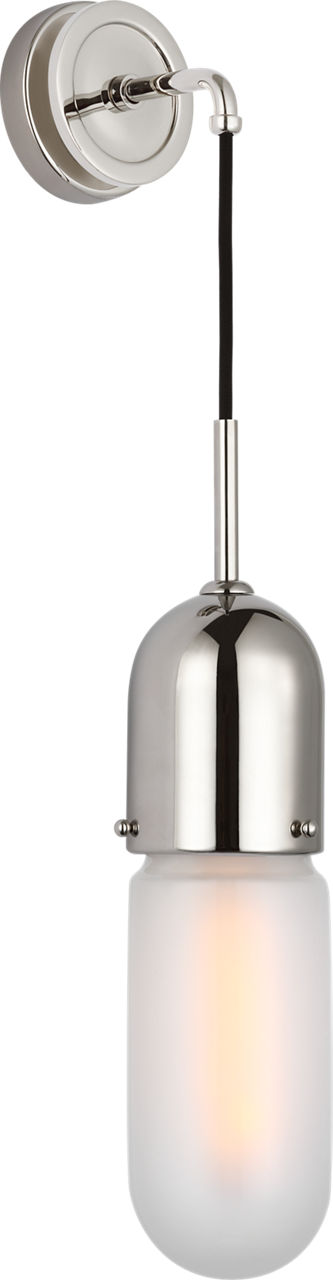 Junio Wall Light in Polished Nickel with Frosted Glass