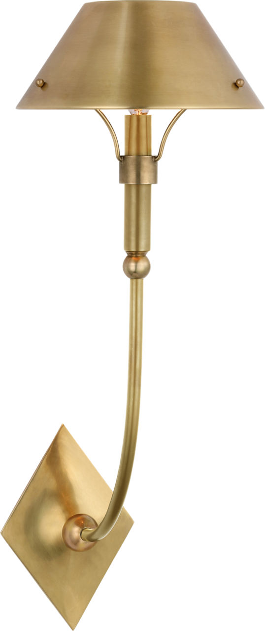 Turlington Large Sconce in Hand-Rubbed Antique Brass with Hand-Rubbed Antique Brass Shade