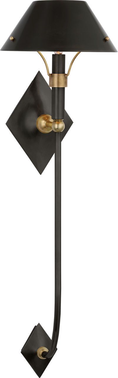Turlington XL Sconce in Bronze and Hand-Rubbed Antique Brass with Bronze Shade