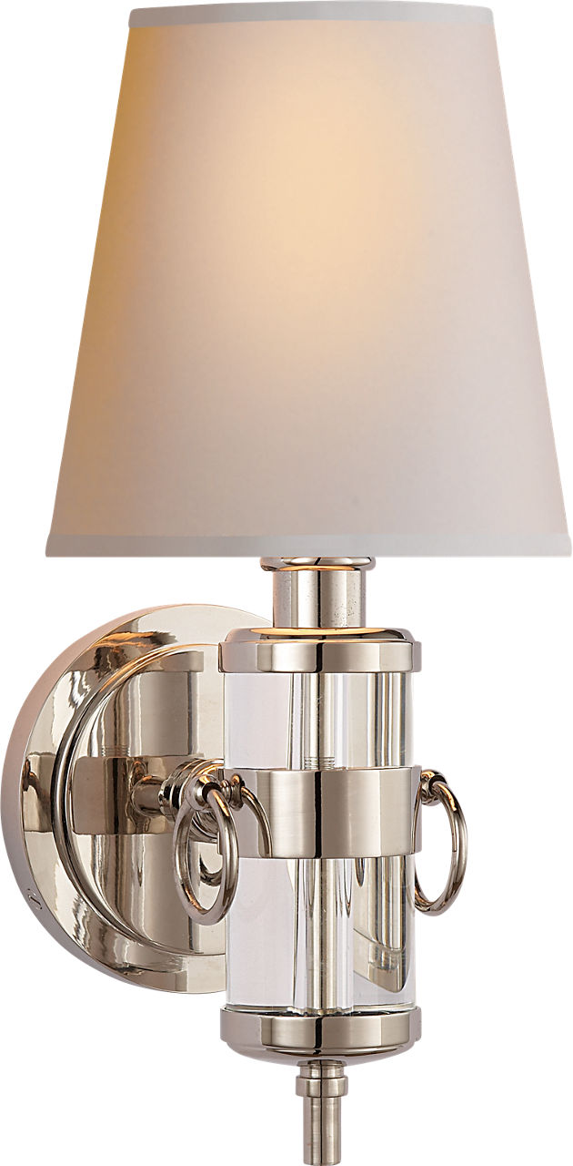 Jonathan Sconce in Crystal with Natural Paper Shade