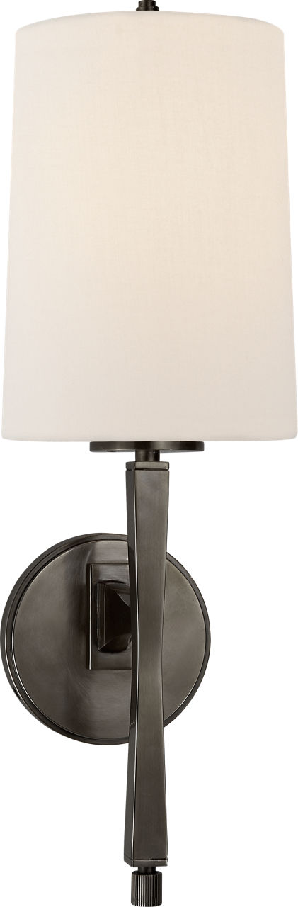 Edie Sconce in Bronze with Linen Shade