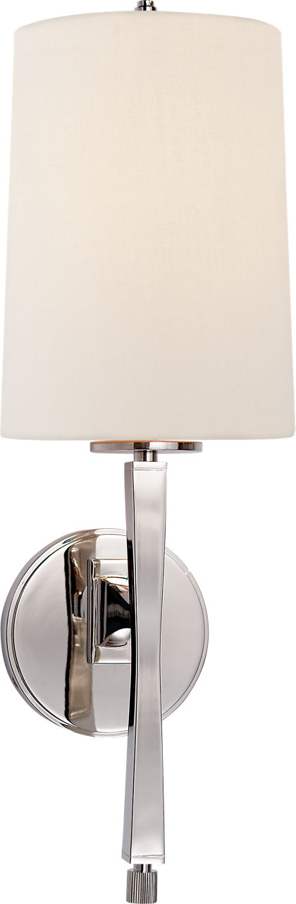 Edie Sconce in Polished Nickel with Linen Shade