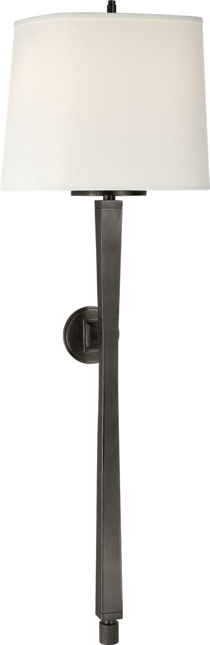 Edie Baluster Sconce in Bronze with Linen Shade