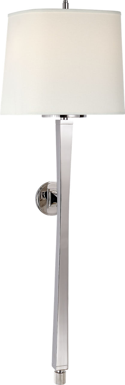 Edie Baluster Sconce in Polished Nickel with Linen Shade