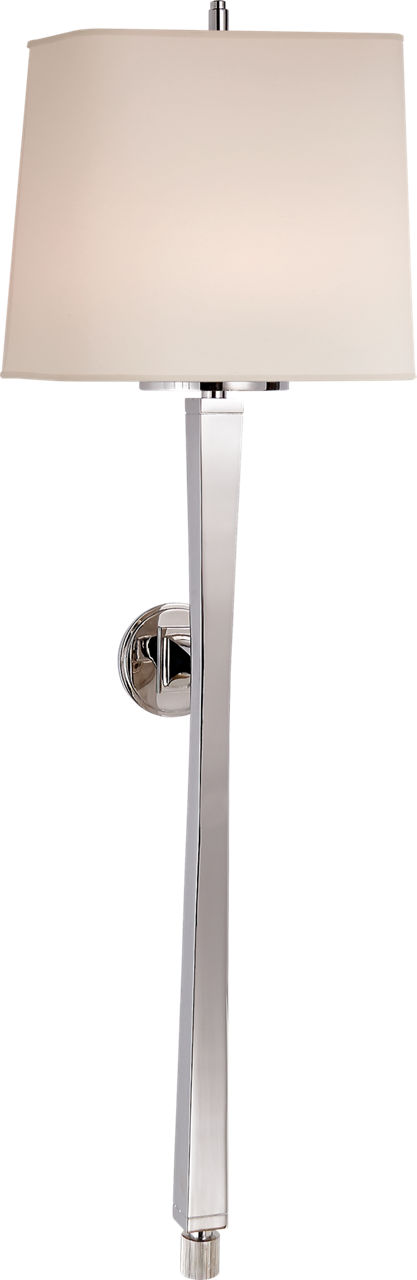 Edie Baluster Sconce in Polished Nickel with Natural Paper Shade