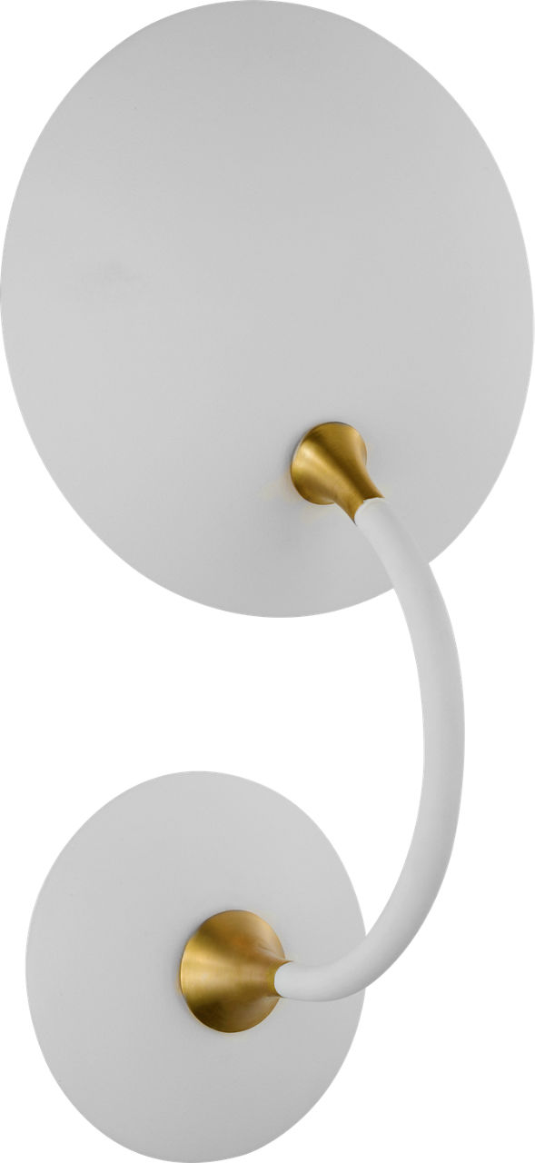 Keira Medium Wall Wash Sconce in Matte White and Hand-Rubbed Antique Brass