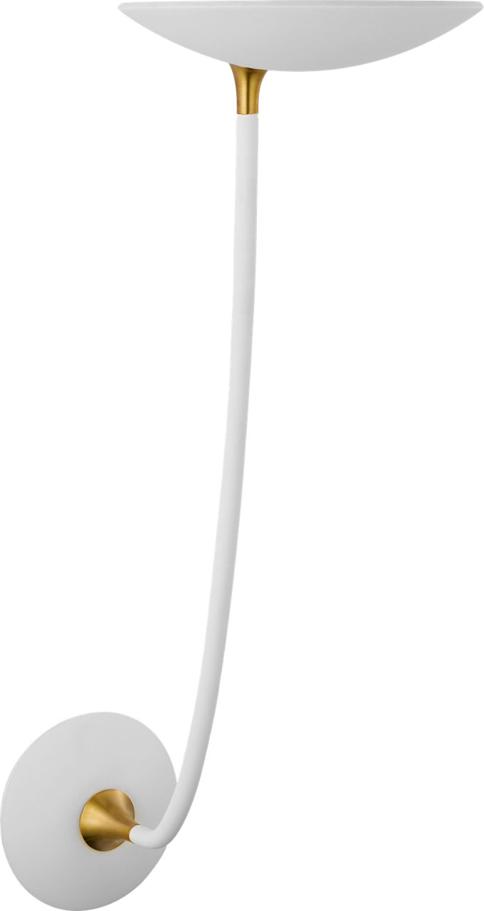 Keira Large Sconce in Matte White and Hand-Rubbed Antique Brass