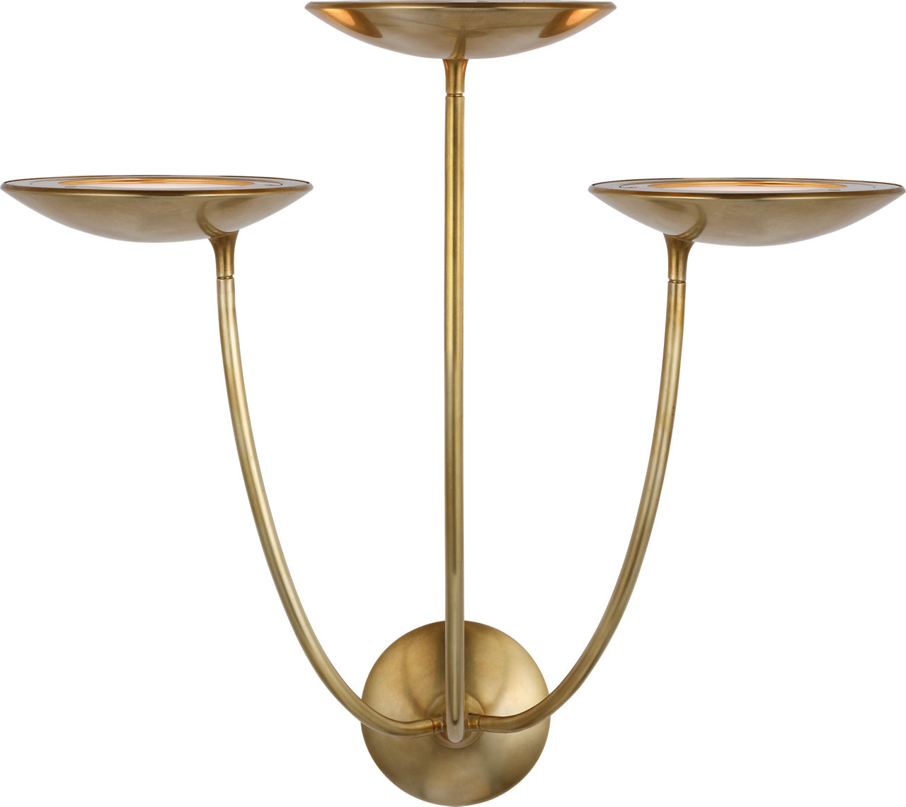 Keira Large Triple Sconce in Hand-Rubbed Antique Brass