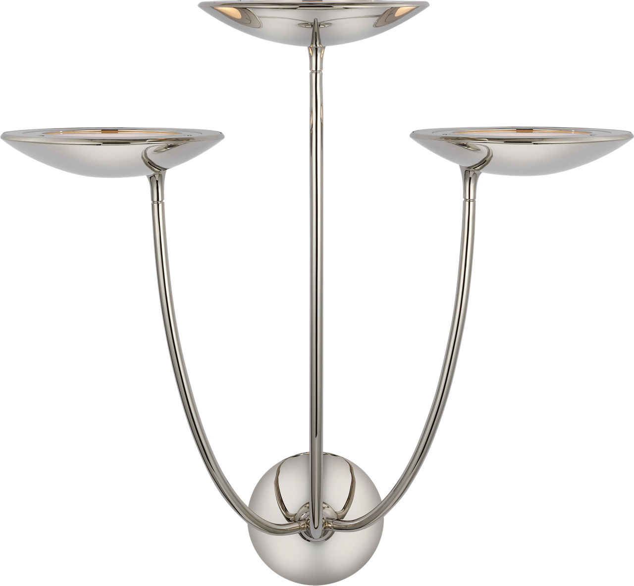 Keira Large Triple Sconce in Polished Nickel