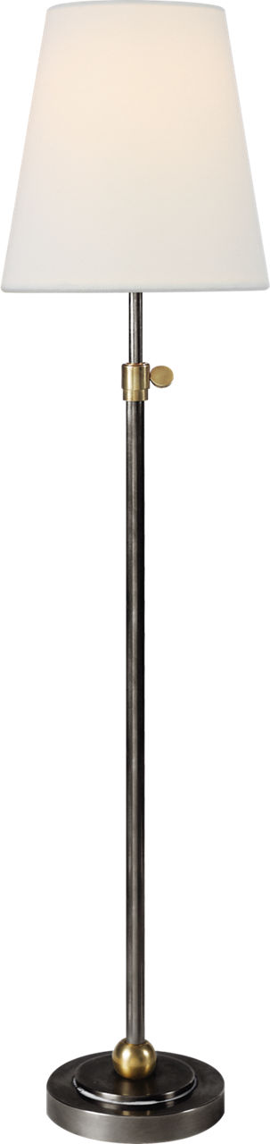 Bryant Table Lamp in Bronze and Hand-Rubbed Antique Brass with Linen Shade